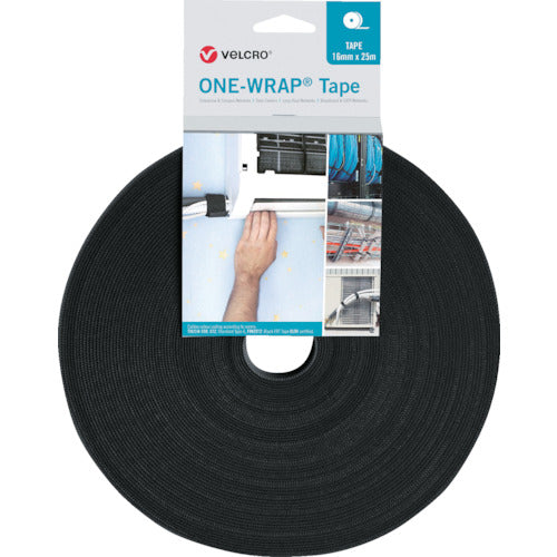 벨크로 벨크로[[R상]] ONE-WRAP[[R상]] 테이프 폭 10mm×길이 25m 검정 난연성 타입 VEL-OW64102 1권