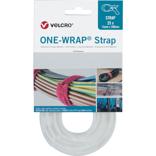 Velcro Velcro［［Ｒ上］］ ONE-WRAP［［Ｒ上］］ Strap Width 13mm x Length 200mm White (25 pieces per roll) VEL-OW64300 1 roll