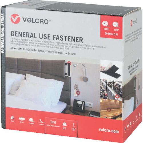 ヴェルクロ　ＶＥＬＣＲＯ［［Ｒ上］］結束テープ　多用途タイプ　幅５０ｍｍ×長さ２５ｍ　黒　VEL-PS20004　1 巻