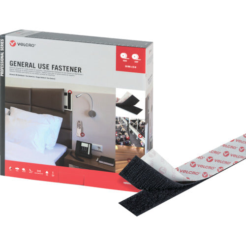 벨크로 VELCO [[R상]] 결속 테이프 다용도 타입 폭 20mm×길이 25m 블랙 VEL-PS20000 1권