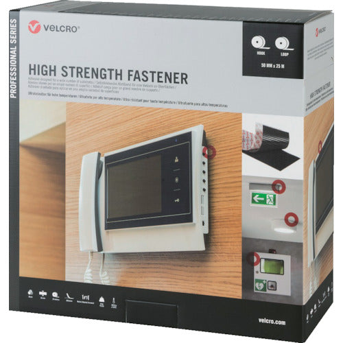 ヴェルクロ　ＶＥＬＣＲＯ［［Ｒ上］］結束テープ　強力係合タイプ　幅５０ｍｍ×長さ２５ｍ　黒　VEL-PS20008　1 巻