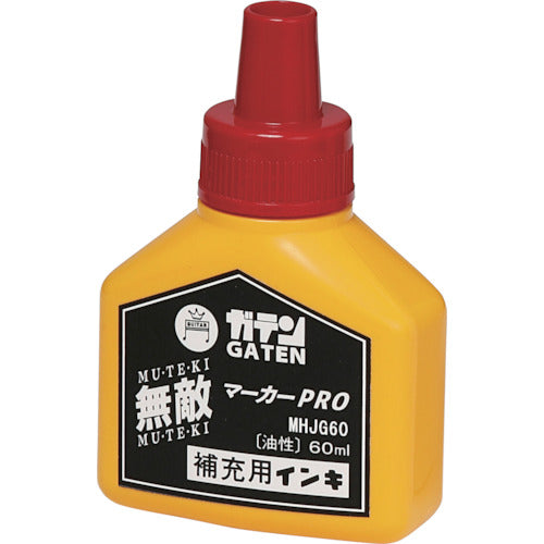 マジックインキ　ガテン無敵マーカーＰＲＯ　補充液６０ｍｌ　赤　MHJG60-T2　1 個