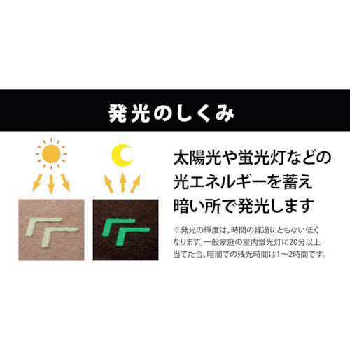 Sanko Adhesive Luminous Guidance Mat, 3 Sheets, KO-25, 1 Bag