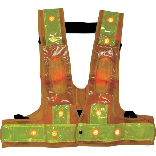 Mizukei LED safety vest for full harnesses can be worn King size Yellow/Yellow Red LED 5941163 1 piece