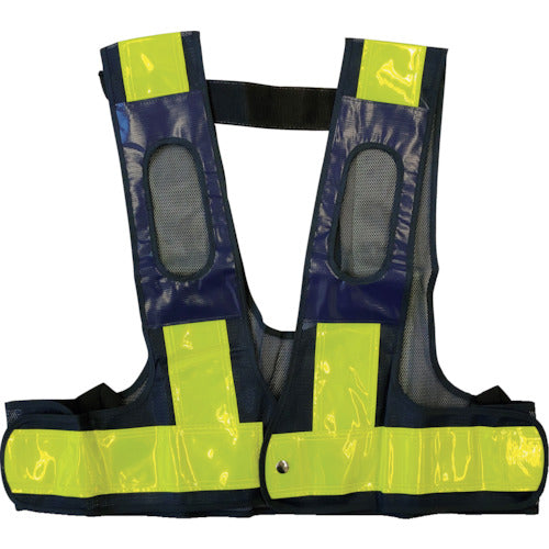 ミズケイ　フルハーネス用安全ベスト　装着できるんです　キングサイズ　紺／黄　5941152　1 枚