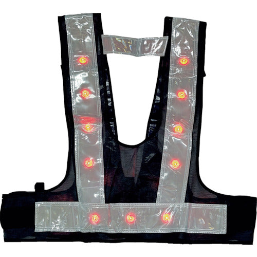 ミズケイ　フルハーネス用ＬＥＤ安全ベスト　装着できるんです　キングサイズ　紺／白　赤ＬＥＤ　5941161　1 枚