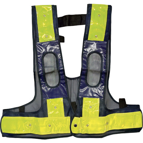 Mizukei LED safety vest for full harnesses, can be worn, king size, navy/yellow, red LED, 5941162, 1 piece