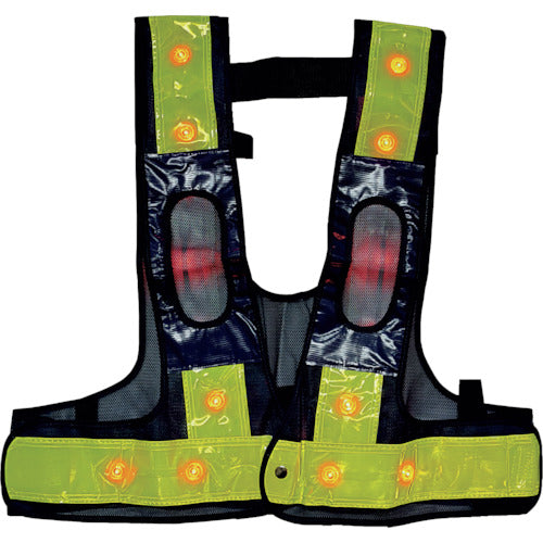 Mizukei LED safety vest for full harnesses, can be worn, king size, navy/yellow, red LED, 5941162, 1 piece
