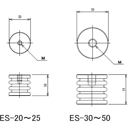 カメダ　ＥＳスペーサー　両面ナットタイプ　ES-30　1 個