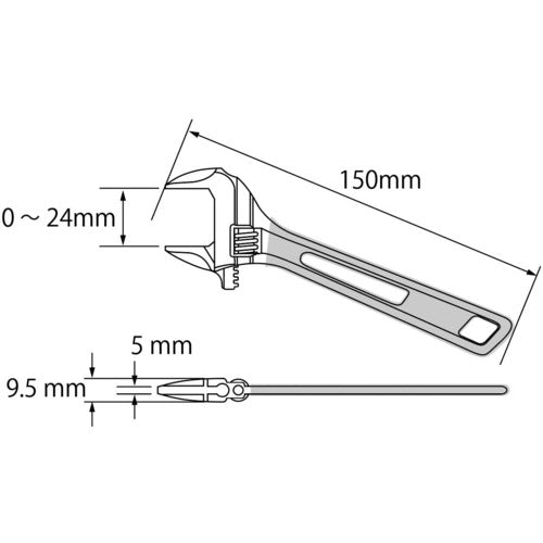 エビ　ハイブリッドモンキーレンチ　スケルトン　ブルー　１５０ｍｍ　UM24B　1 丁