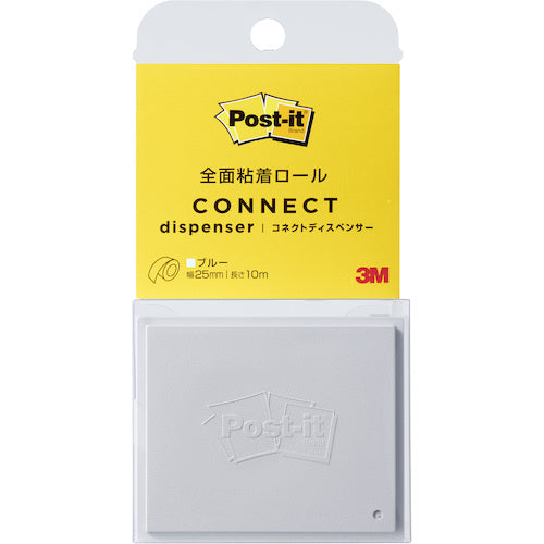 3M 포스트 이트 전면 점착 롤 커넥트 디스펜서 25mm 블루 PTR-25B-CDS 1개