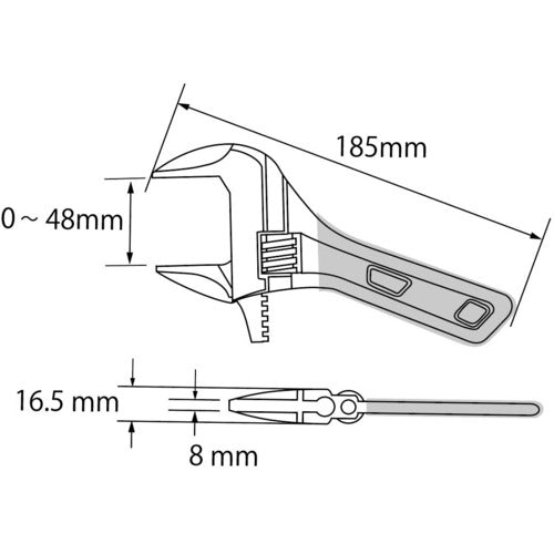 エビ　ポケットモンキーレンチ　レッド　１８５ｍｍ　UM48SR　1 丁