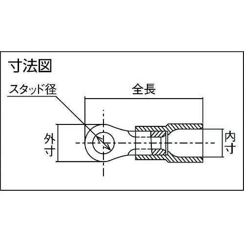 ＴＲＵＳＣＯ　環境配慮型絶縁被覆付圧着端子丸形φ４．３長さ１９．４　（３０個入）　T-TMEX1.25-4M　1 PK