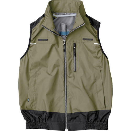 Air-conditioned clothing, cooling jacket, heat-shielding full harness air-conditioned vest, KU92120, khaki green, 5L, KU92120G60S7, 1 unit