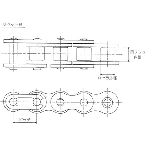 ＥＮＵＭＡ　ＥＫ８０　ＳＵＳ　ステンレスローラーチェーン　EK80 SS300 120L DCJ　1 本