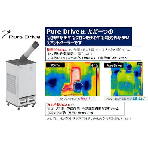 ブラザーＥＰ　【今季完売】排熱レス＆フロンレス　スポットクーラー”Ｐｕｒｅ　Ｄｒｉｖｅ”首振りタイプ　ZEA186101　1 台