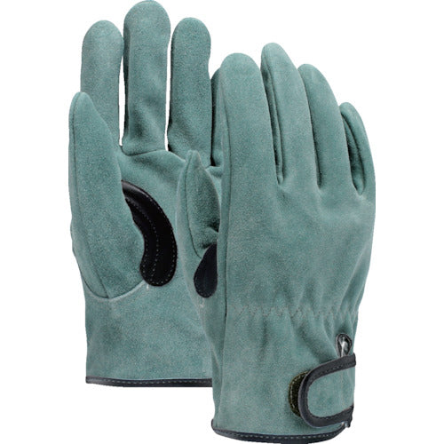 おたふく　オイル床革手袋　我天　マジック止め　銀アテ付き　Ｍ　K-496-M　1 双