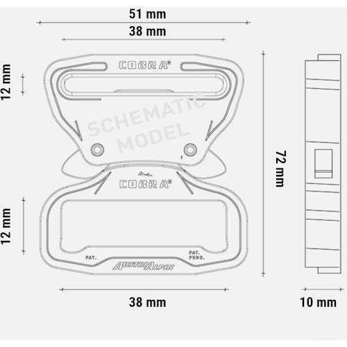 ALPIN COBRA Pro Style Buckle 38mm Black VV FY38KVV 1 pc