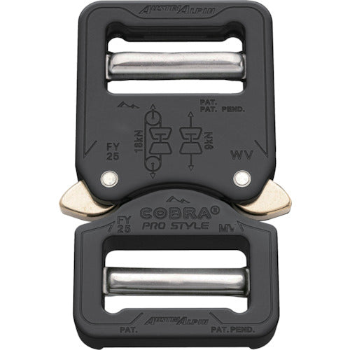 ＡＬＰＩＮ　ＣＯＢＲＡプロスタイル　バックル　２５ＭＭ　ブラック　ＶＶ　FY25KVV　1 個