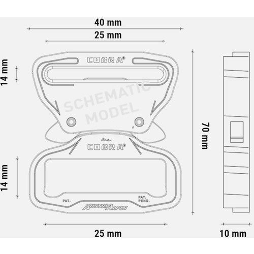 ＡＬＰＩＮ　ＣＯＢＲＡプロスタイル　バックル　２５ＭＭ　ブラック　ＶＶ　FY25KVV　1 個