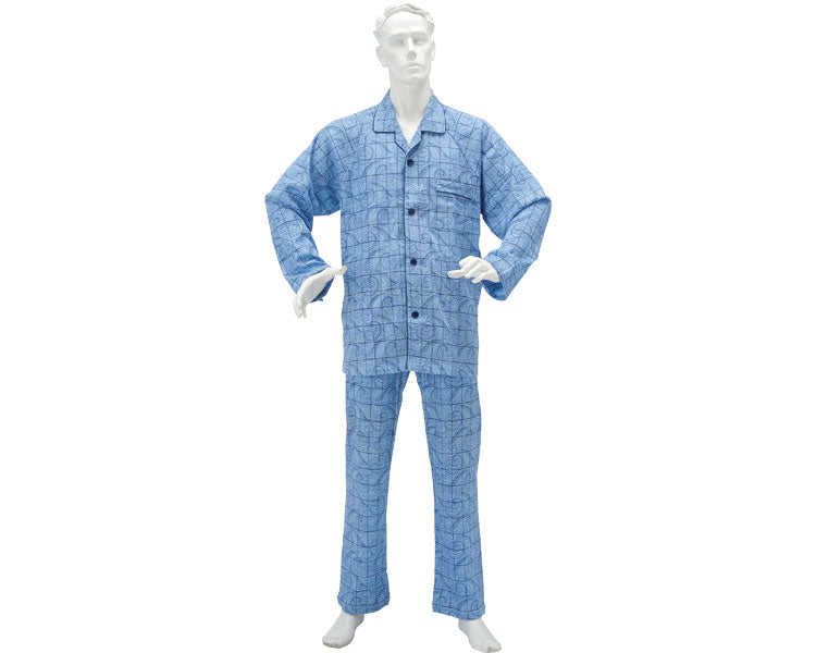 Easy pajamas (patterned, smooth) (top and bottom set) for men / No.805 LL Navy 1 piece