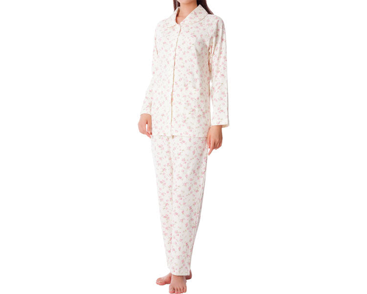 Comfortable pajamas (patterned, smooth) (top and bottom set) for women / No.905 M pink 1 piece