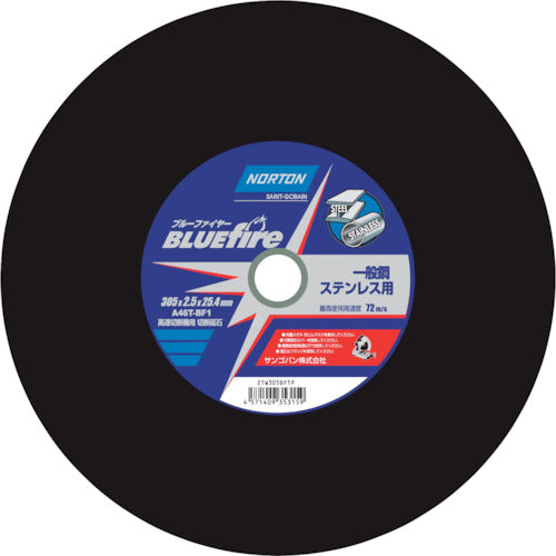 ＮＯＲＴＯＮ　切断砥石ブルーファイヤー３０５Ｄ　2TW305BF1P　10 枚