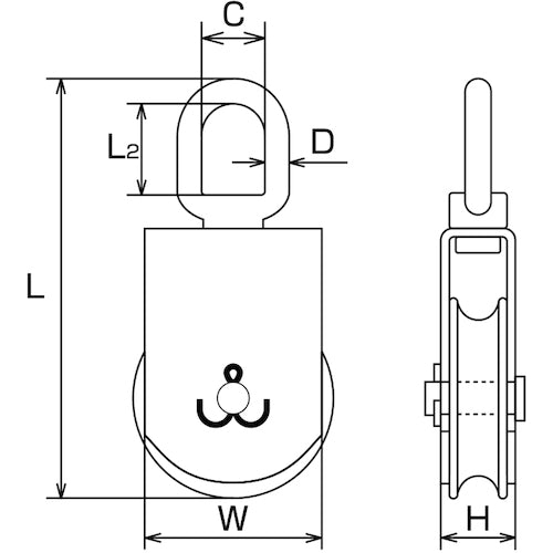 水本　ステンレス　サンマブロック　参考使用荷重２５０ｋｇｆ　A-1279　1 個