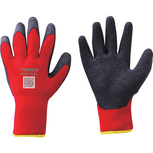 ＴＲＵＳＣＯ　防寒天然ゴム手袋　裏起毛タイプ　レッド　ＸＬサイズ　WG171R-XL　1 双