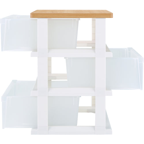 TENMA Wooden Top Storage 550, Assembled, 4 Tiers, 110012803, 1 Unit