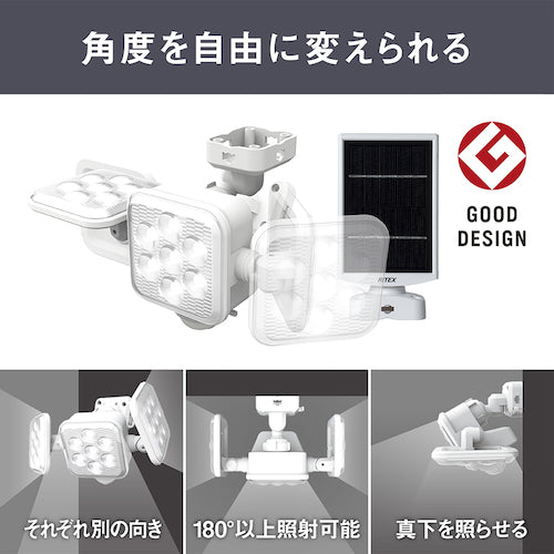 RITEX 5W 3-bulb free-arm type LED solar sensor light S-330L 1 unit