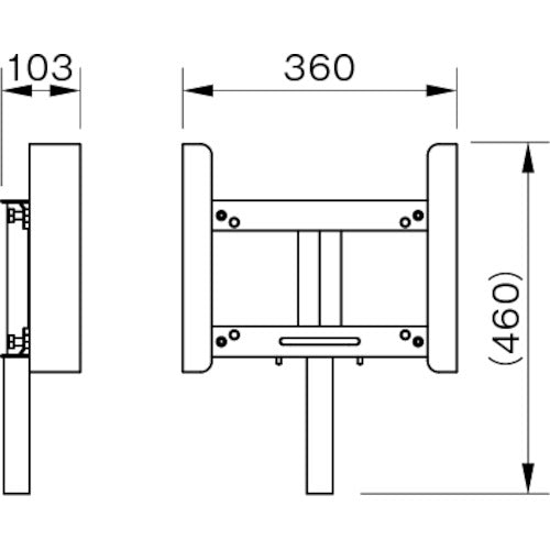 １２３　サインホルダー用　ブロー枠用Ｔバー（ドブメッキ）　SBH-Z-TBBN　1 本