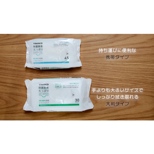 TRUSCCO 살균 약액 충분히 젖은 와이퍼 대형 30 장 TJYTW-30 1 PK