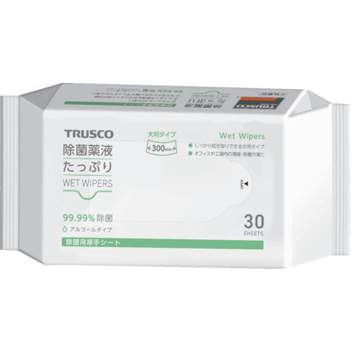 TRUSCCO 살균 약액 충분히 젖은 와이퍼 대형 30 장 TJYTW-30 1 PK