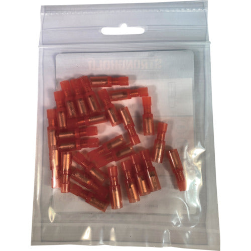 스트롱 홀드 나일론 완전 절연 피복 부착 암형 기보시 단자 전선 사이즈: AWG22~16/0.3~1.25sq 단자 폭 3.9mm용 25개들이 EBNF18-4FIB-Q EBNF18-4FIB-Q 1봉투