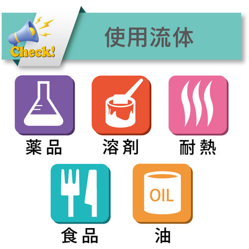 토요쿠스 내약품・식품용 불소호스 토요후소호스 내경 15mm×외경 22mm 길이 2m FF-15-2