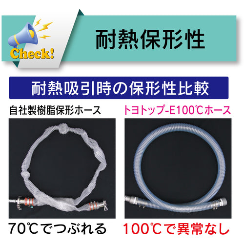 トヨックス　プラスチック粉粒体搬送用耐熱・耐摩耗・帯電防止ホース　トヨトップ−Ｅ１００℃ホース　内径３８．０ｍｍ×外径５０．６ｍｍ　長さ１０ｍ　ＴＰＥ１００Ｃ−３８−１０　TPE100C-38-10　1 巻