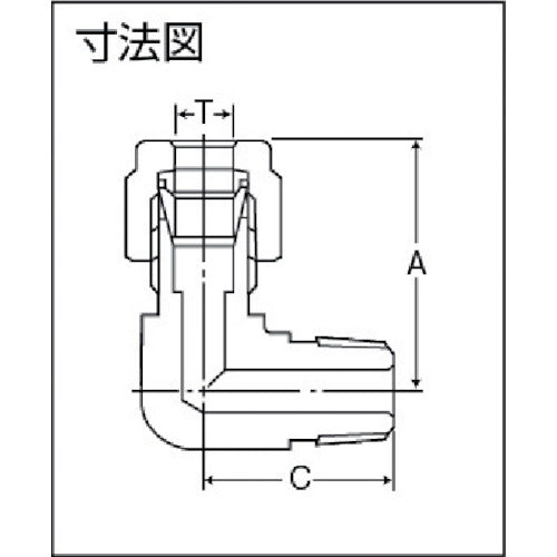 フジトク　ハーフエルボ　Φ１０×１／４　Ｗフェルールフィッティング　ステンレス管用　ＳＵＳ３１６　ME-10-2　1 個