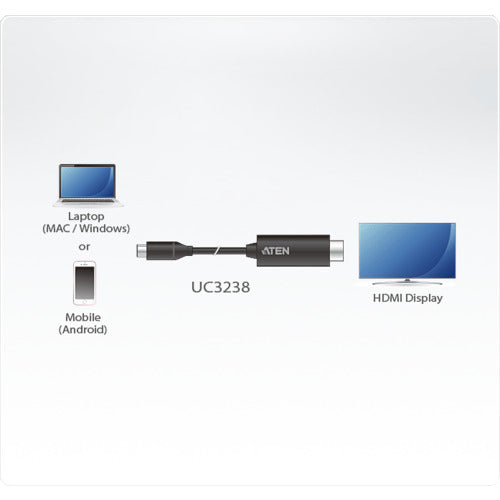 ATEN USB-C to 4K HDMI cable (2.7m) UC3238 1 piece