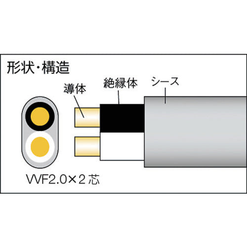 正和電工　ＶＶＦ２ｃ×２．０ｍｍ　ＶＡケーブル　５ｍ　VA-05CT　1 巻