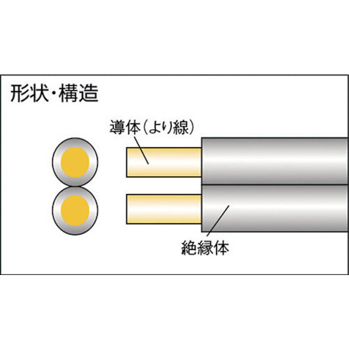 正和電工　平行線ＶＦＦビニールコード　１０ｍ　灰　グレー　FF-10BS　1 巻