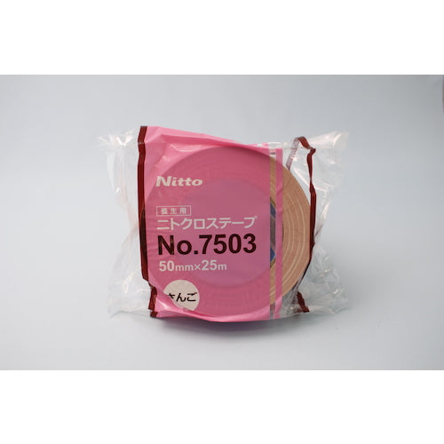 日東　養生用布粘着テープ　ＮＯ．７５０３　５０ｍｍ×２５ｍ　さんご　NO7503X50　1 巻