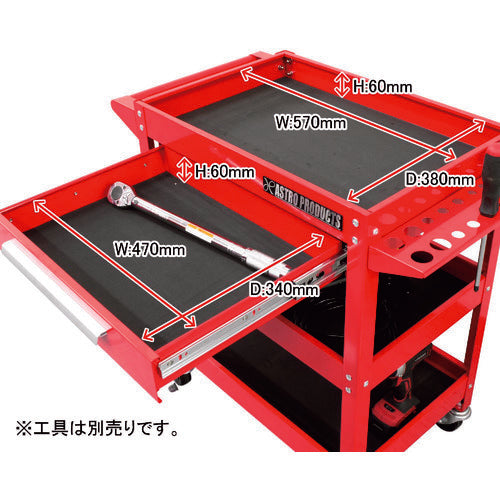 アストロプロダクツ　ツールワゴン　３段　レッド　引出付　ＴＷ８２９　2003000008296　1 台