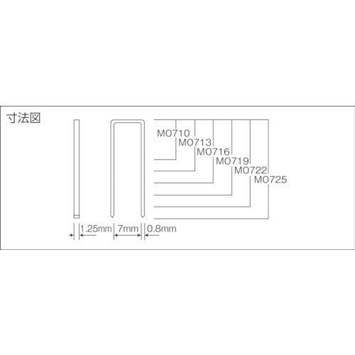 立川ピン　ステープル　肩幅７ｍｍ　長さ１０ｍｍ　２０００本入り　M0710　1 箱