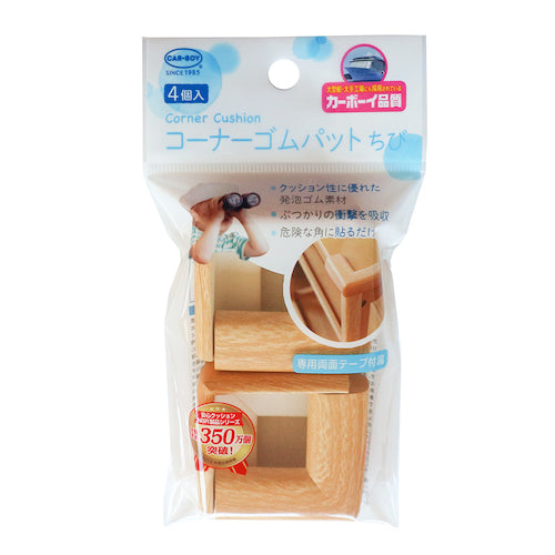 ＣＡＲ−ＢＯＹ　コーナーゴムパット　ちび４Ｐ　木目ライト　BS-27　1 袋