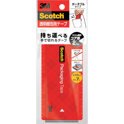3M 스카치 투명 포장용 테이프 휴대용 7m 3852FLT-RD 1개