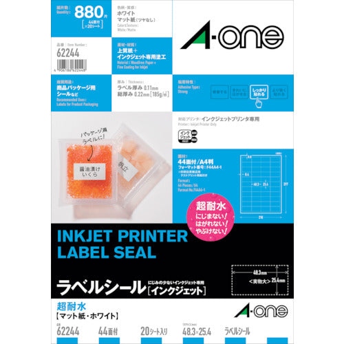 3M A-One (TM) Label Stickers [Inkjet] Ultra Water Resistant Matte Pape ...
