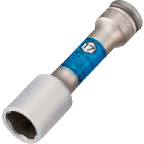 TONE 임팩트용 프로텍터 부착 퀵 피트 박형 롱 호일 너트 소켓(자동차 정비용) 대변 치수 17mm 3APQF-17LN 1개