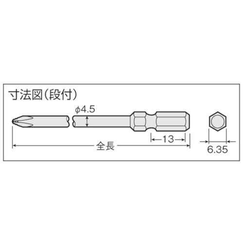 ＶＥＳＳＥＬ　ギザビット２本組（段付）ＡＺ　＋２×１００ｍｍ　AZ162100　1 PK