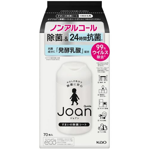 Ｋａｏ　クイックルＪｏａｎ　除菌シート　つめかえ用　７０枚　366634　1 PK